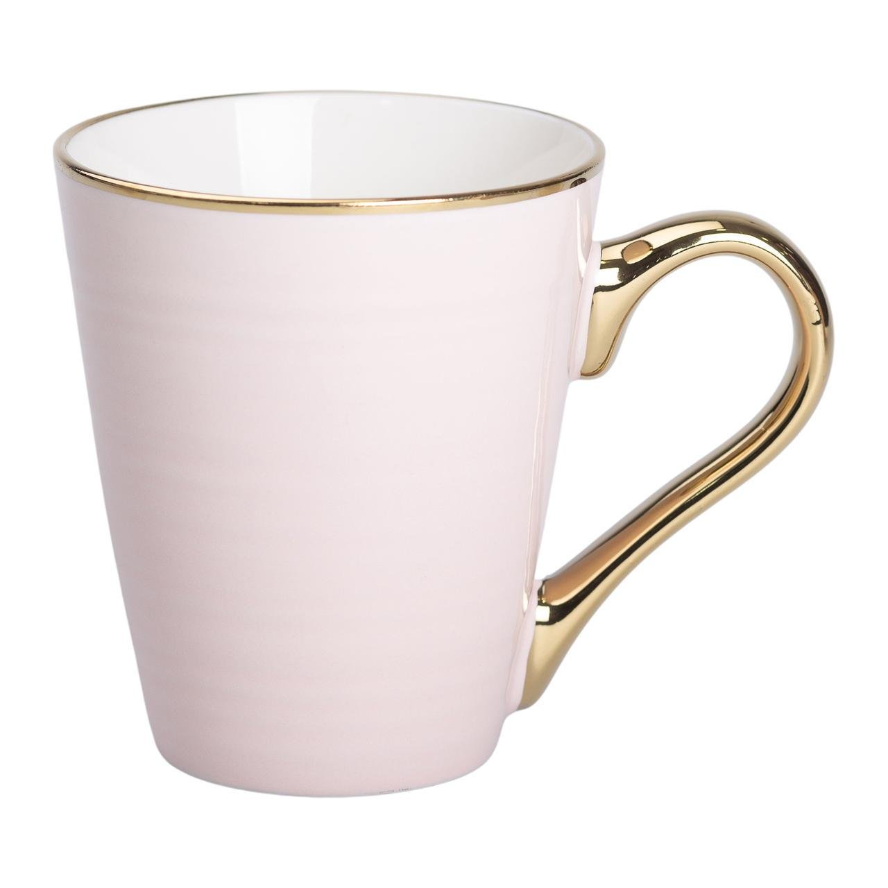 Чашка керамическая с золотым ободком 320 мл Розовый (RX-N240624P) Чашка керамическая с золотым ободком 320 мл Розовый (RX-N240624P)