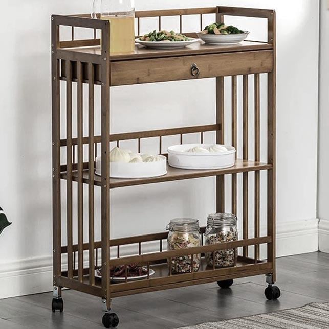 Этажерка на колесах из дерева Градита 68 Сепия (ЭТА-683208)