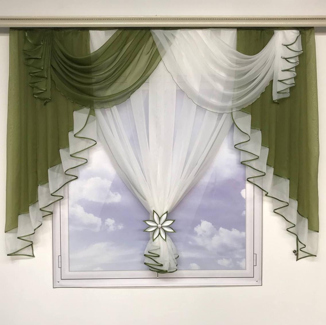 Тюль ALBO 200x160 см Зелений (KU-176-31)