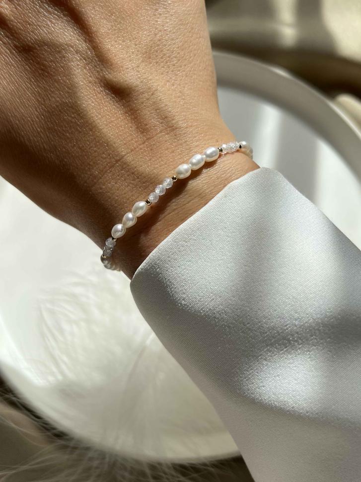 Браслет з перлин та фіанітів (5344) Браслет з перлин та фіанітів (5344)