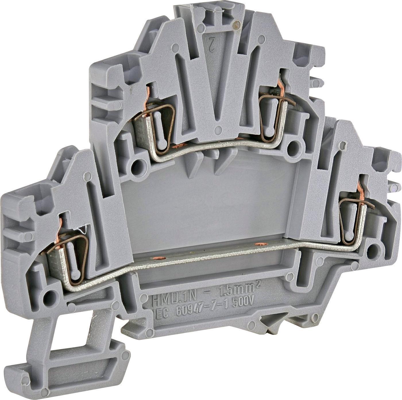 Клема пружинна дворівнева ETI ЕSP2-HMD.1 1,5 мм2 Сірий (3903183)