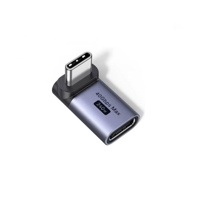 Адаптер 8K 60 Гц UGREEN LS506 USB-C to USB-C папа-мама 40 Гбит/с 240 Вт для ПК, ноутбуков, мониторов, HDTV, видеокарт AMD и NVIDIA Grey (85234)