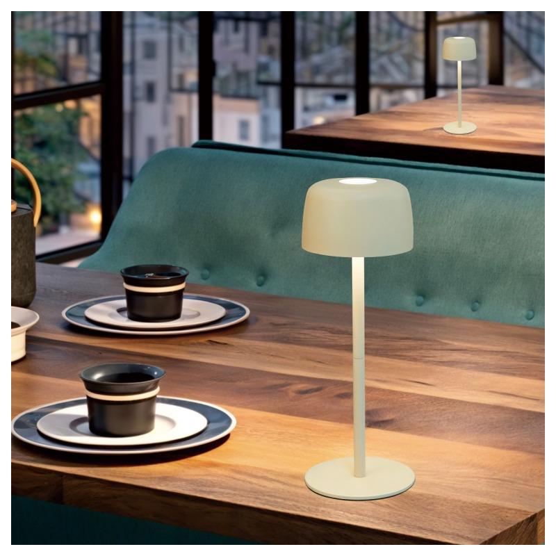 Настольная лампа аккумуляторная Zuma Line LED/2W/1200 mAh IP44 Кремовая (27074479) - фото 4