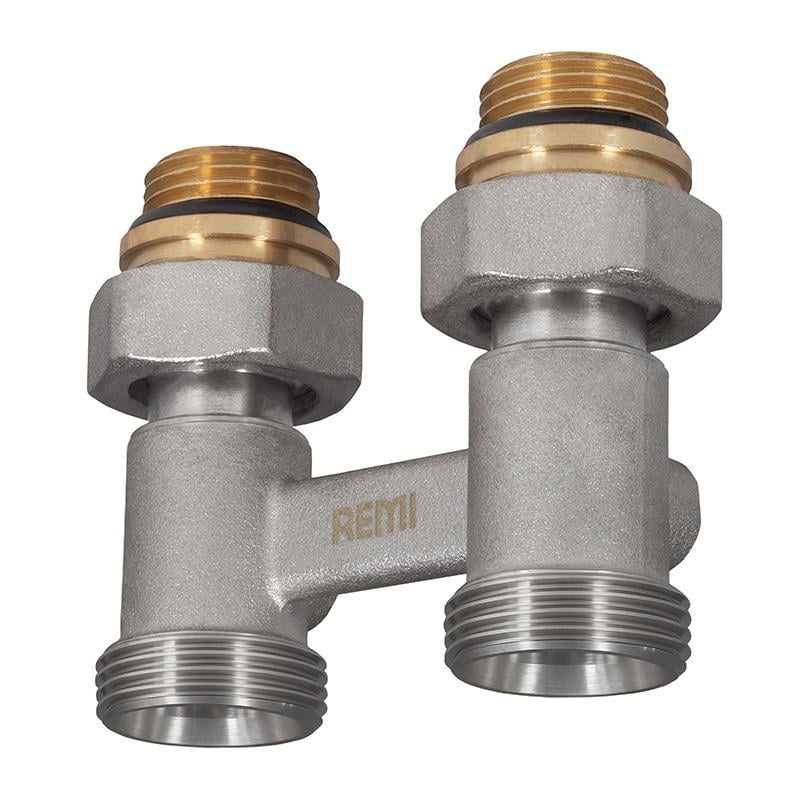 Кран радіаторний Remi прямий для нижнього підключення бінокль 3/4”х1/2”