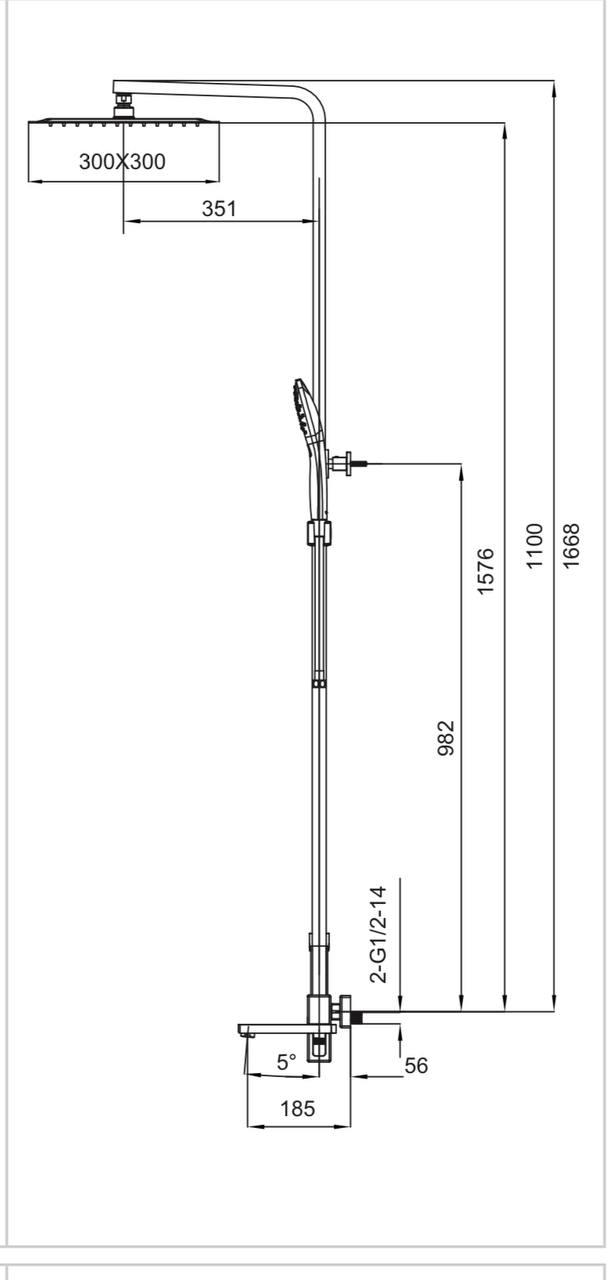 Душова колона із змішувачем Koer KB-56009-05 Чорний (18925790) - фото 2 Душова колона із змішувачем Koer KB-56009-05 Чорний (18925790) - фото 2