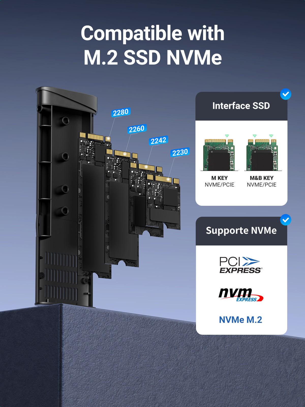 Зовнішній SSD курпус UGREEN M.2 NVMe USB 3.2 Gen2 10 Гбіт/с алюмінієвий Сірий (35267) - фото 16 Зовнішній SSD курпус UGREEN M.2 NVMe USB 3.2 Gen2 10 Гбіт/с алюмінієвий Сірий (35267) - фото 16
