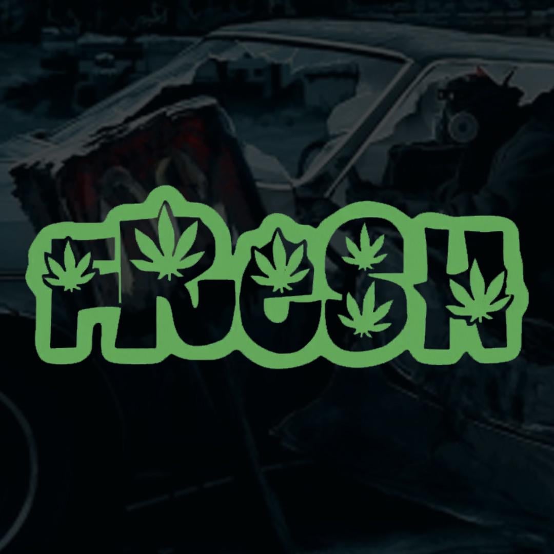 Наклейка автомобільна з написом "FRESH" та монтажна плівка 22х9 см (2100495427)