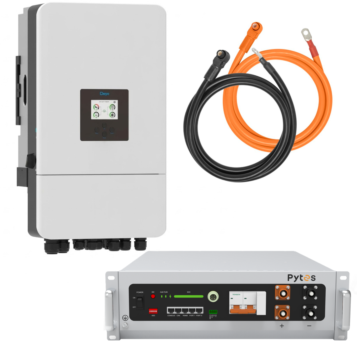 Комплект автономного энергоснабжения Deye SUN-8K-SG05LP3-EU 8 кВт 3 фази и Pytes V5°α Plus H+ 5,12 кВт/год LiFePO4
