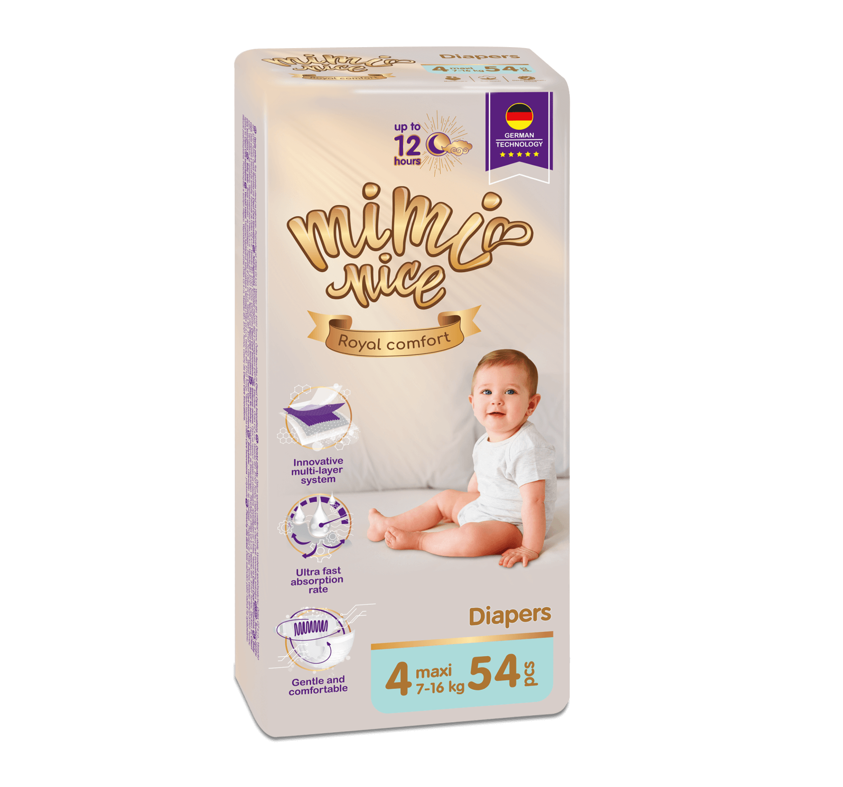 Підгузник Mimi Nice Royal comfort 4 maxi 7-16 кг 3х54 шт. - фото 3