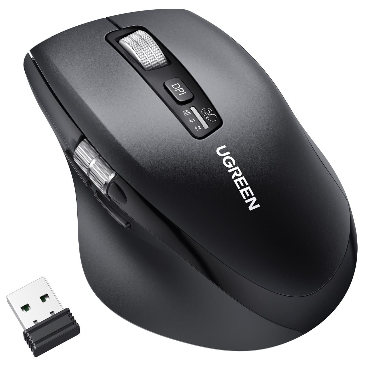Комп'ютерная мышь UGREEN M751 2,4Hz/Bluetooth 5,4 Side-to-side Scrolling с горизонтальной прокруткой Black (45792)