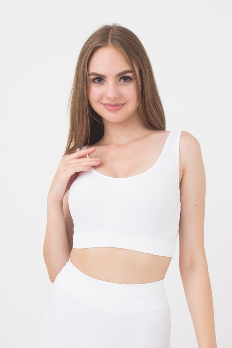 Топ безшовний Giulia TANK TOP на широких бретелях S/M White/White (4823102996530)
