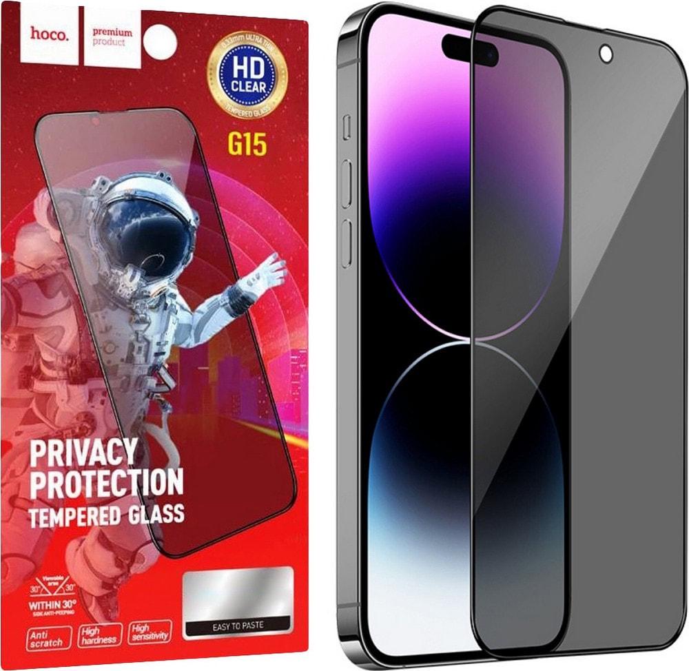Защитное стекло Hoco Privacy iPhone 15 Plus (36393)