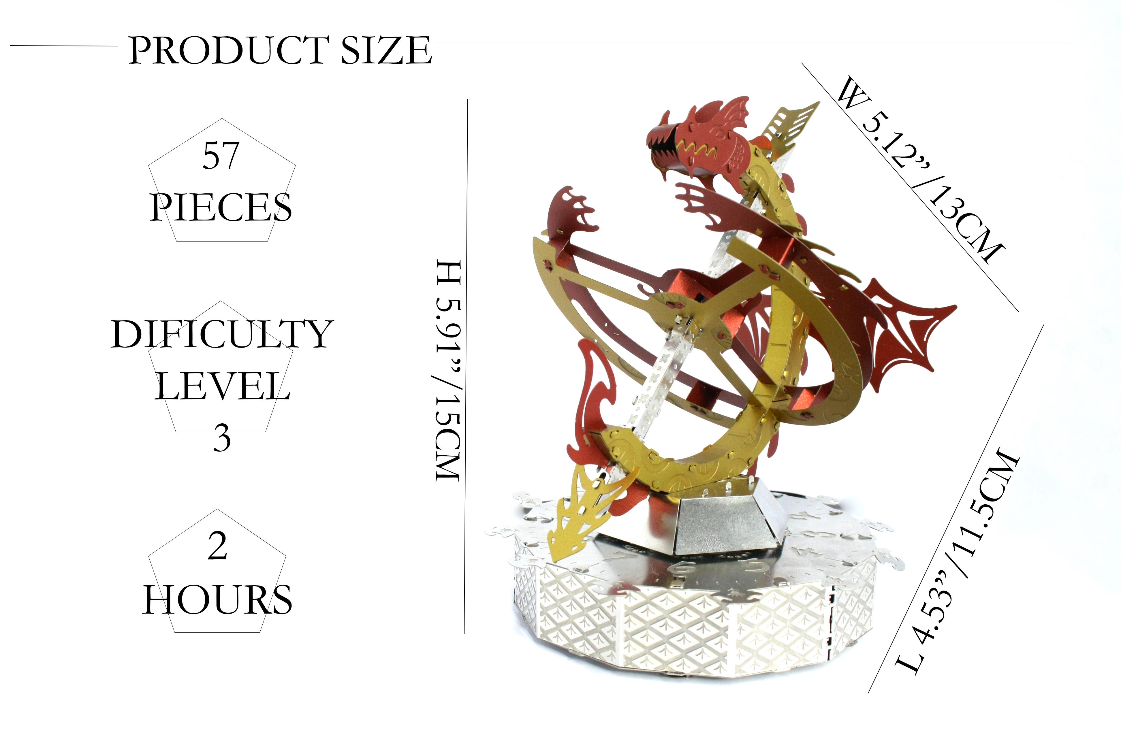 Конструктор METAL-TIME Sun Chaser Dragon Stand Clock MT025 модель колекційна (3032562) - фото 12