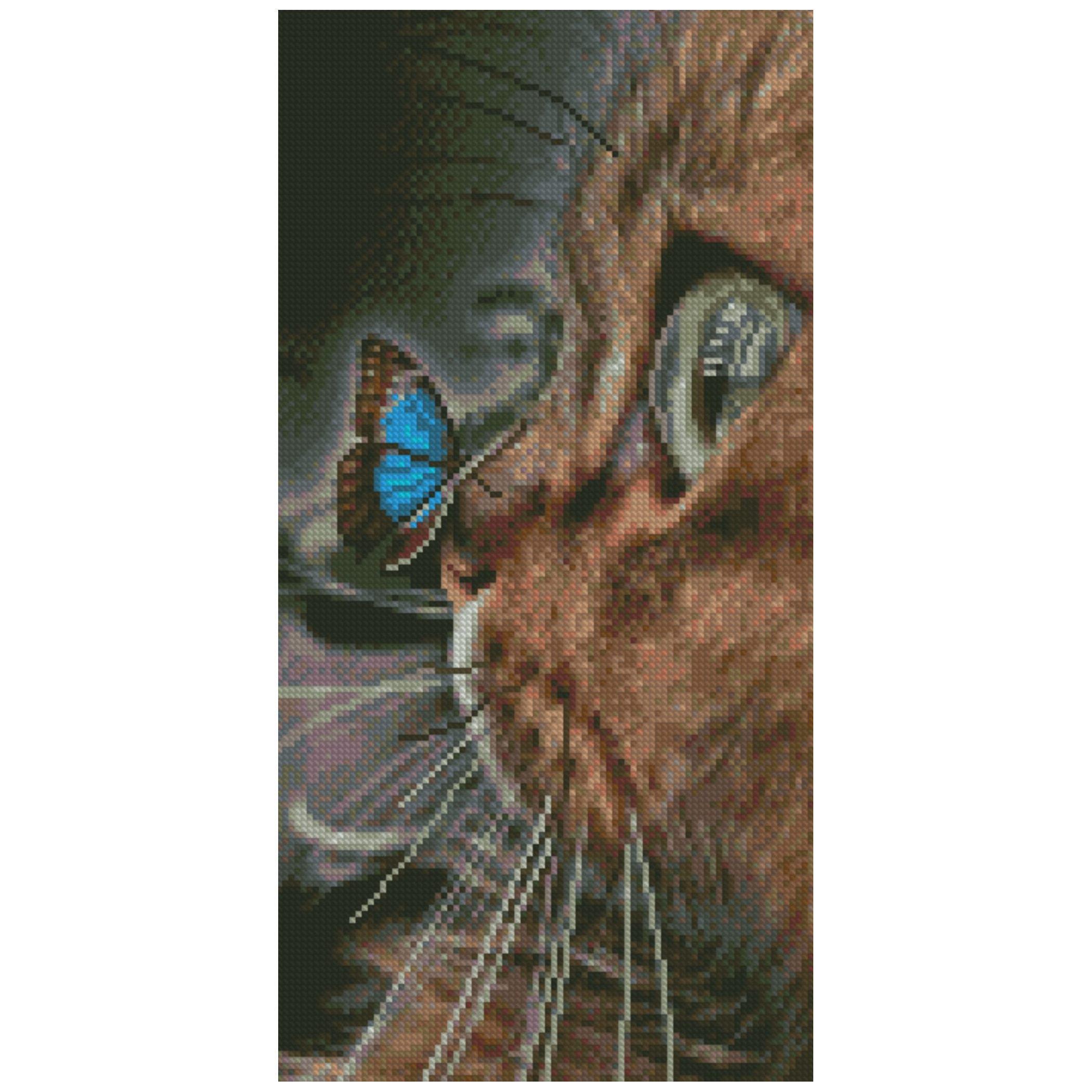 Алмазна мозаїка Strateg Метелик та кошеня 50х25 см (Str-BA-0002)