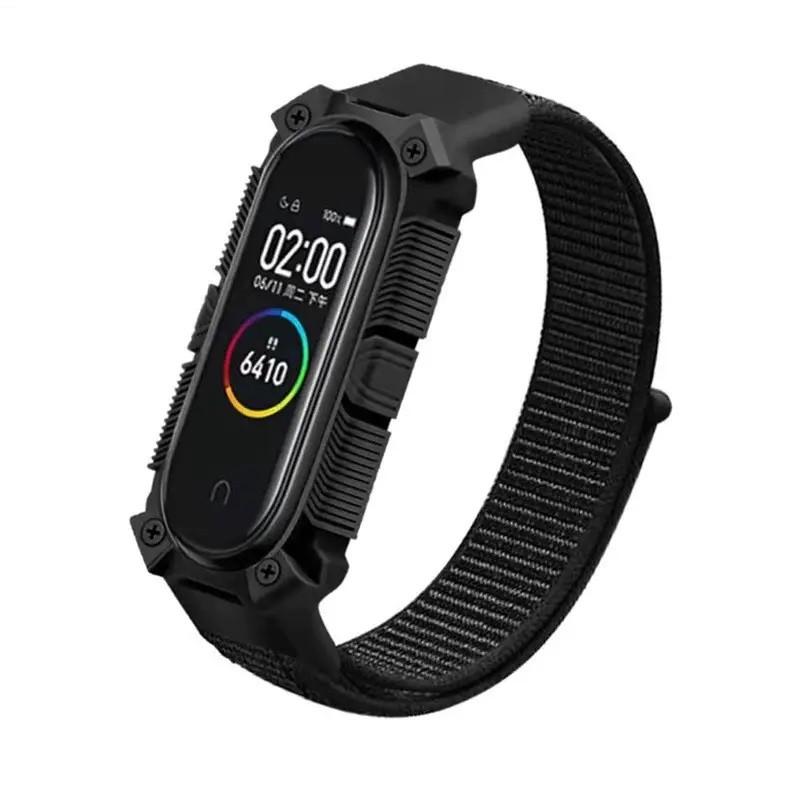 Ремешок для фитнес-браслета Mi Band 3/4/5/6/7 Armor design нейлоновый Черный (1650601104) Ремешок для фитнес-браслета Mi Band 3/4/5/6/7 Armor design нейлоновый Черный (1650601104)