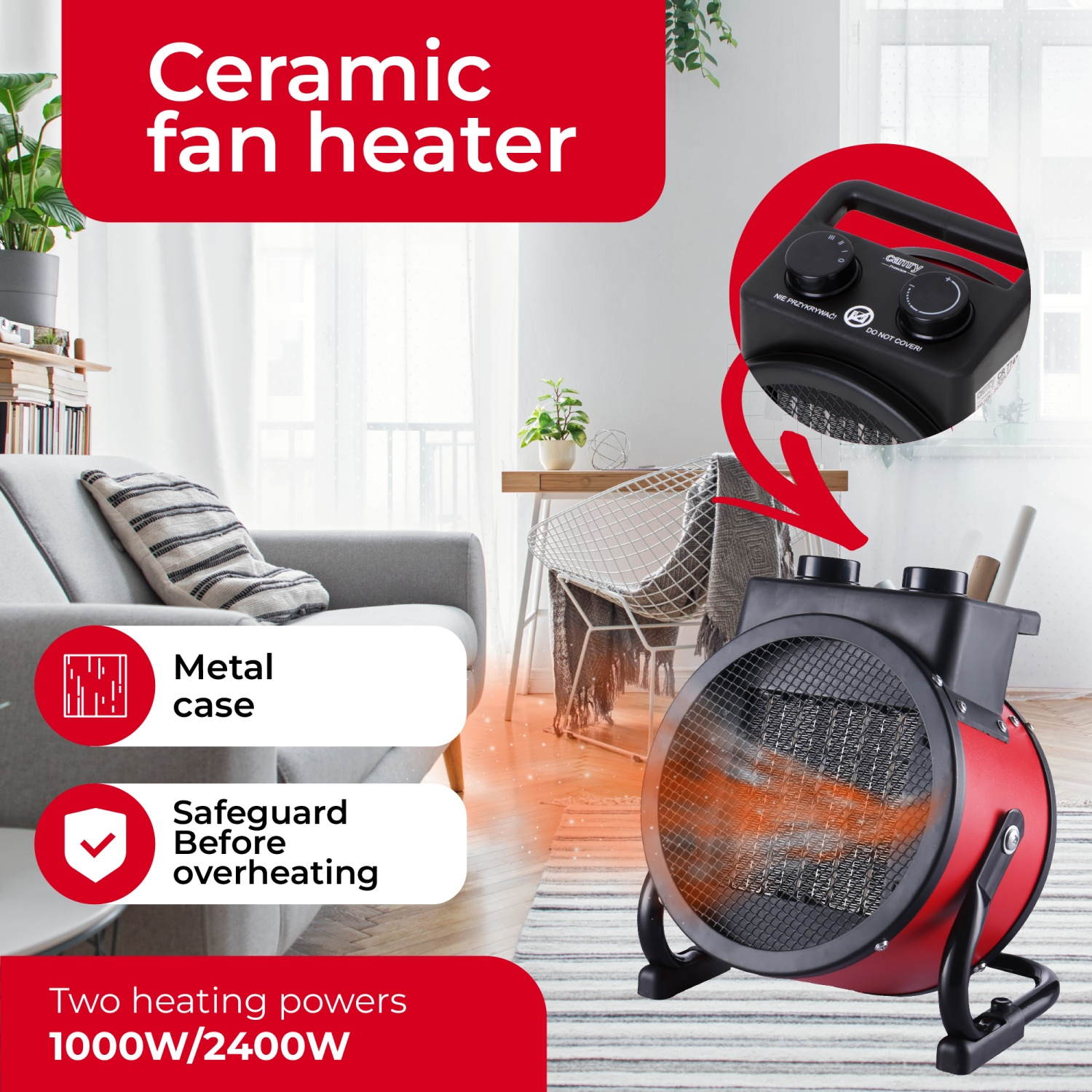 Тепловентилятор керамічний Camry CR 7743 з регулюванням кута нахилу - фото 11 Тепловентилятор керамічний Camry CR 7743 з регулюванням кута нахилу - фото 11