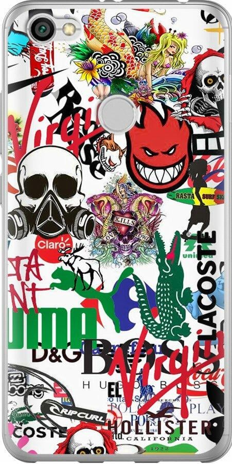 Чехол на Xiaomi Redmi Note 5A Prime Many different logos (4022u-1063-42517)