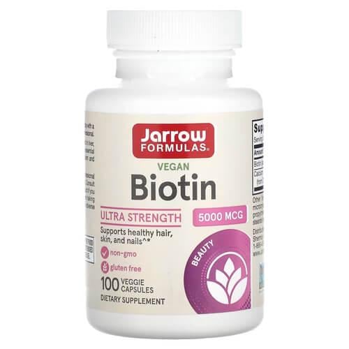 Биотин B-7 Jarrow Formulas Biotin 5000 mcg 100 вегетарианских капс. (JRW-18005)