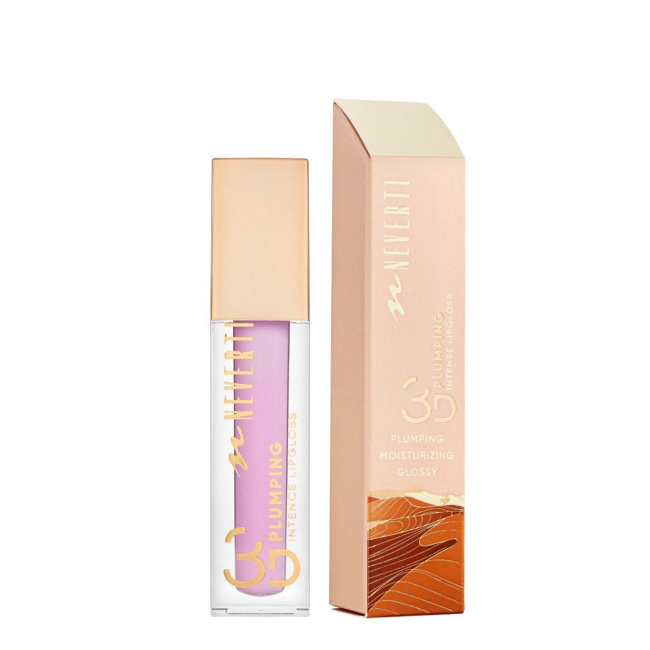 Блеск для губ Neverti 3D Plumping Intense Lipgloss жидкий увлажняющий 002 Cotton Candy/Светлый Розовый (NP800)