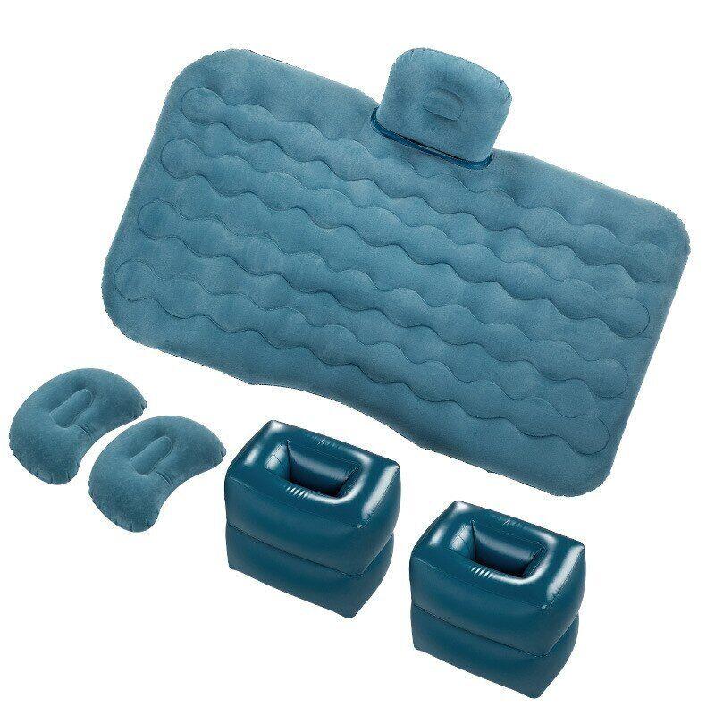 Надувная кровать-матрас SY10124 с подушками и подголовником на заднее сиденье 135x82x45 см Turquoise - фото 2