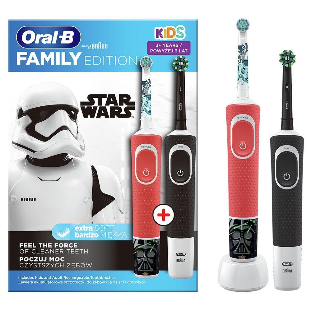 Набор электрических зубных щеток Family Edition Oral-B Vitality X Pro 3 режима D103 и детская Star Wars Kids (355535)