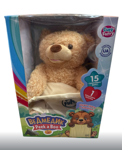 Інтерактивна іграшка м'яка M 5843 I UA Ведмідь звук/музика українська казка гра в хованки рухливий Інтерактивна іграшка м'яка M 5843 I UA Ведмідь звук/музика українська казка гра в хованки рухливий