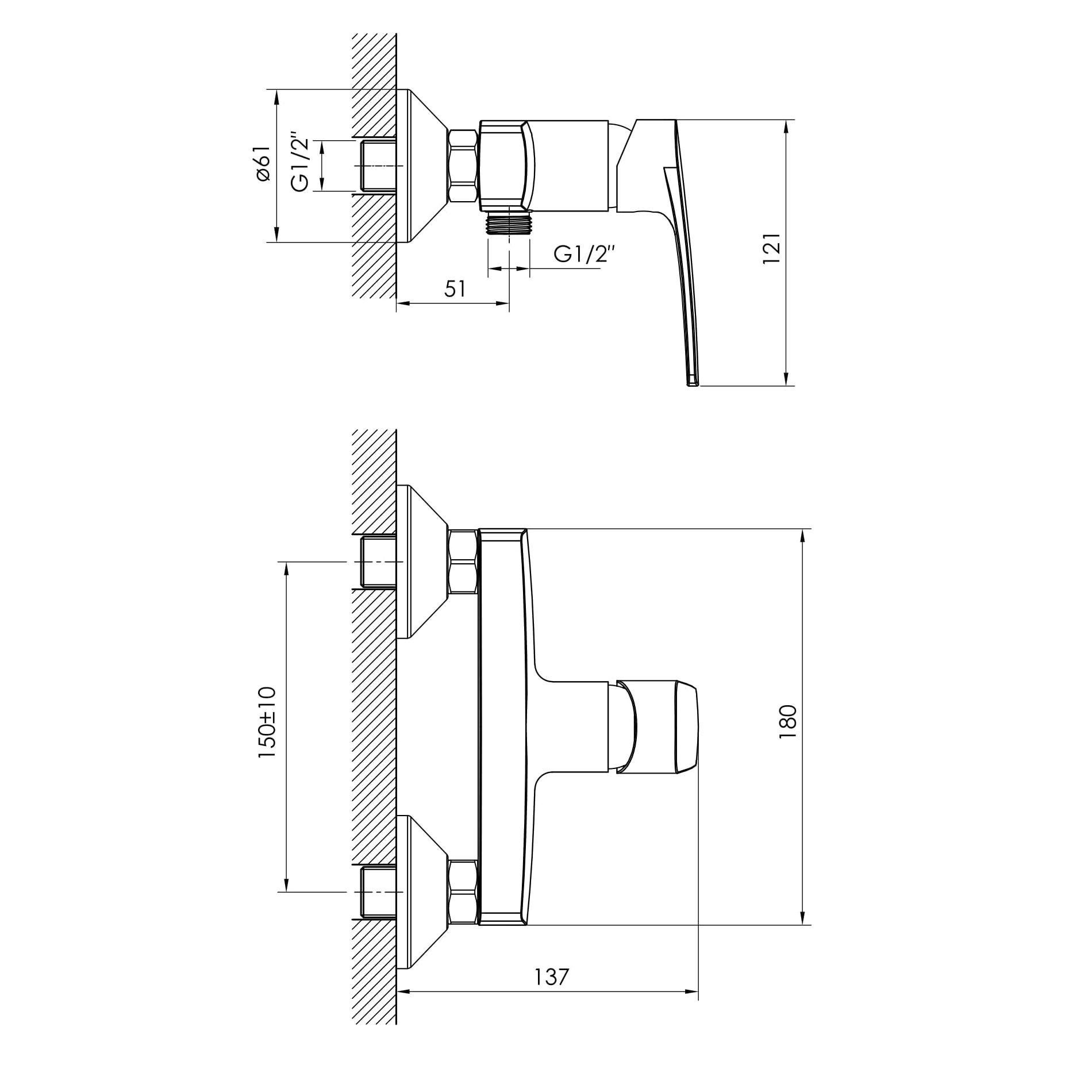 Змішувач для душу Imprese KAMPA 35 мм Хром - фото 2