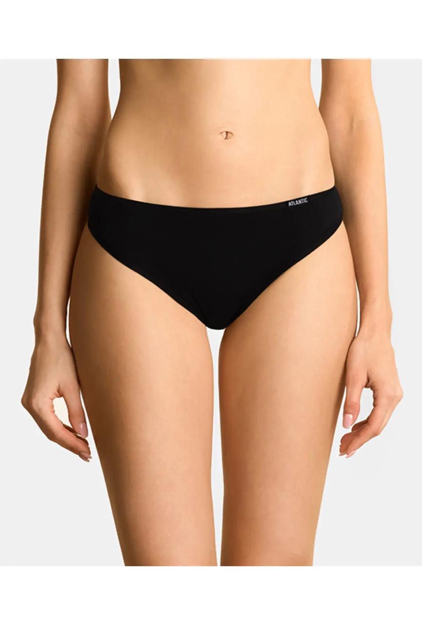 Комплект трусов слипов женских Atlantic 3BLP-580 хлопковых с низкой посадкой и мягкой резинкой 3 шт. S Черный (2375917680) - фото 2