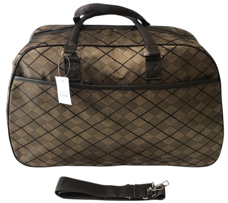 Сумка дорожная ручная кладь с длинным ремнем через плечо Коричневый (8809)