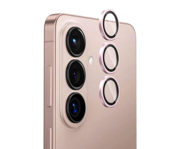 Защитное стекло с рамкой CD Pattern на заднюю камеру для Samsung Galaxy S26+ 5G Розовый