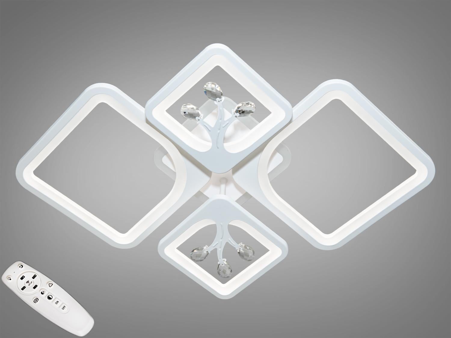 Люстра LED Diasha 8157/2/2WH 3col dim с диммером и подсветкой 100W Белый