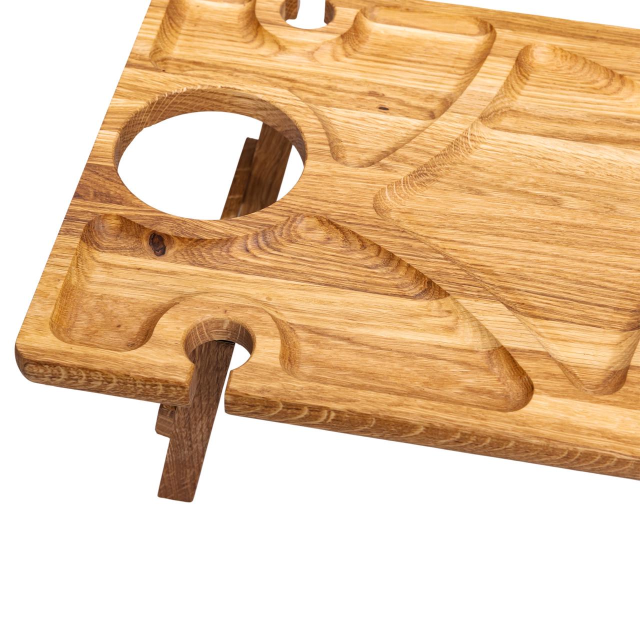 Столик-менажниця винний з дерева прямокутний на ніжках дуб 50х30 см - фото 4 Столик-менажниця винний з дерева прямокутний на ніжках дуб 50х30 см - фото 4