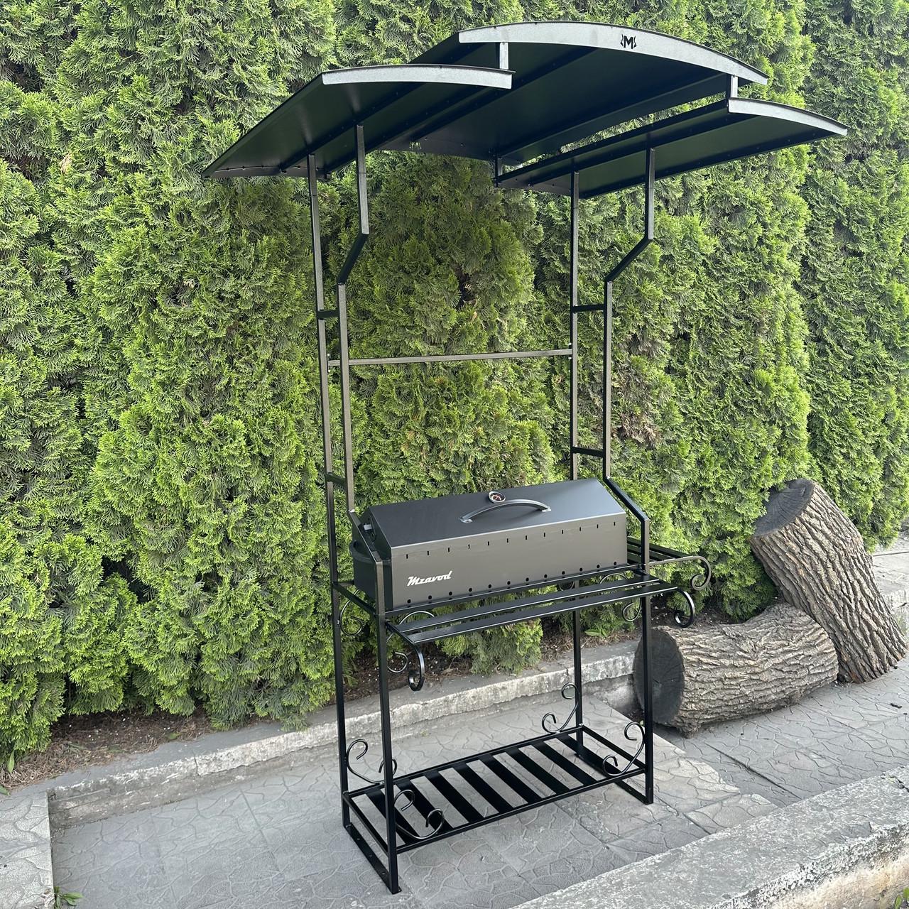 Мангал-барбекю Metalzavod Зевс на 12 шампурів 4 мм з дахом 134х115х221,4 см (MBD12-4-DAH) - фото 4 Мангал-барбекю Metalzavod Зевс на 12 шампурів 4 мм з дахом 134х115х221,4 см (MBD12-4-DAH) - фото 4