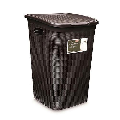 Корзина для белья с крышкой Stefanplast ELEGANCE 50 л 38x37x54,5 см Темно-коричневый (30052)