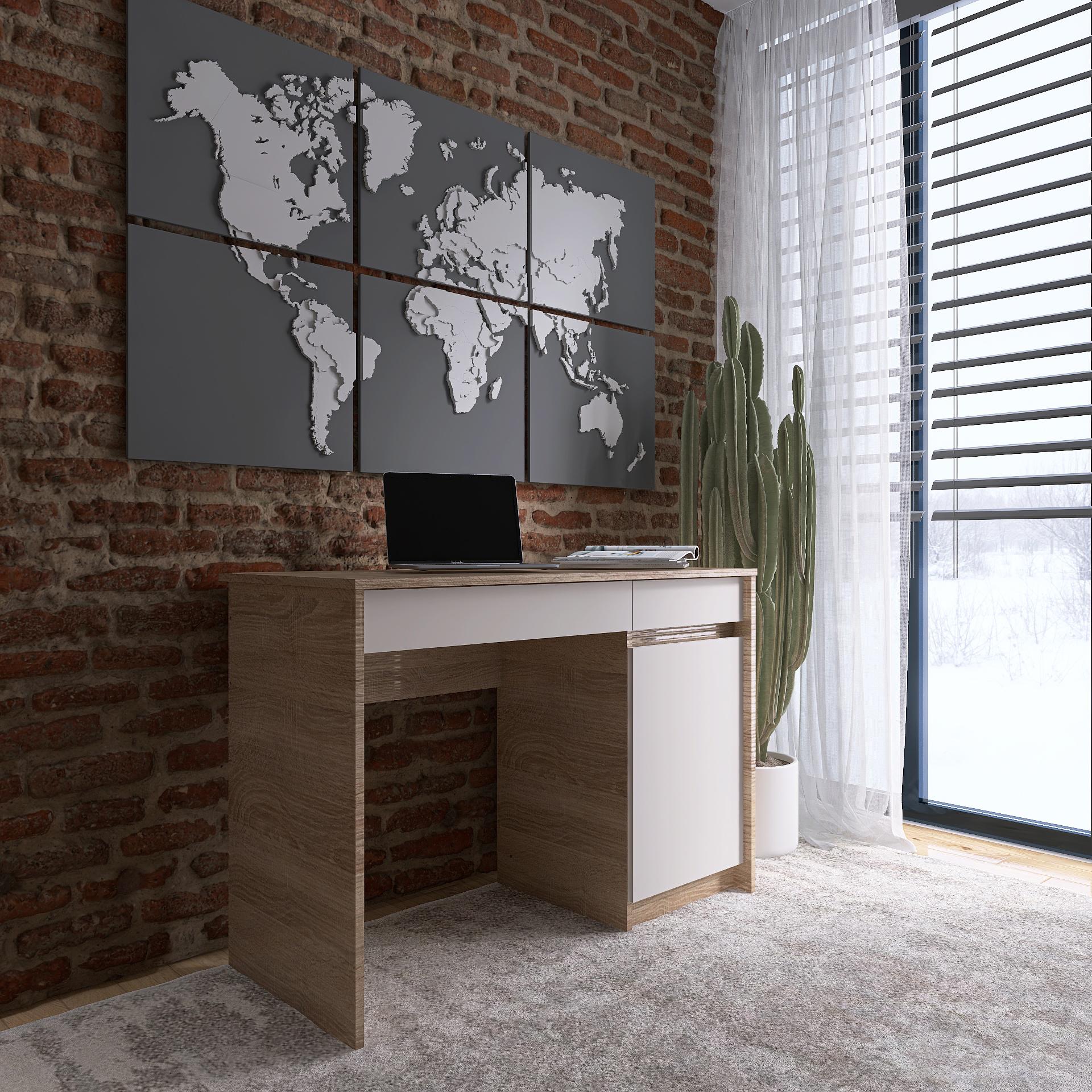 Компьютерный стол Еверест 1100 СИТИ 110х50х77 см Дуб сонома/Белый (09234) - фото 2