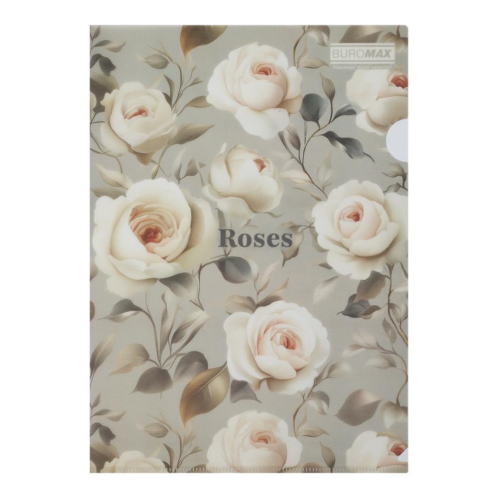 Папка-уголок Buromax Roses Arabeski A4 полипропилен Серый (BM.3854-20)