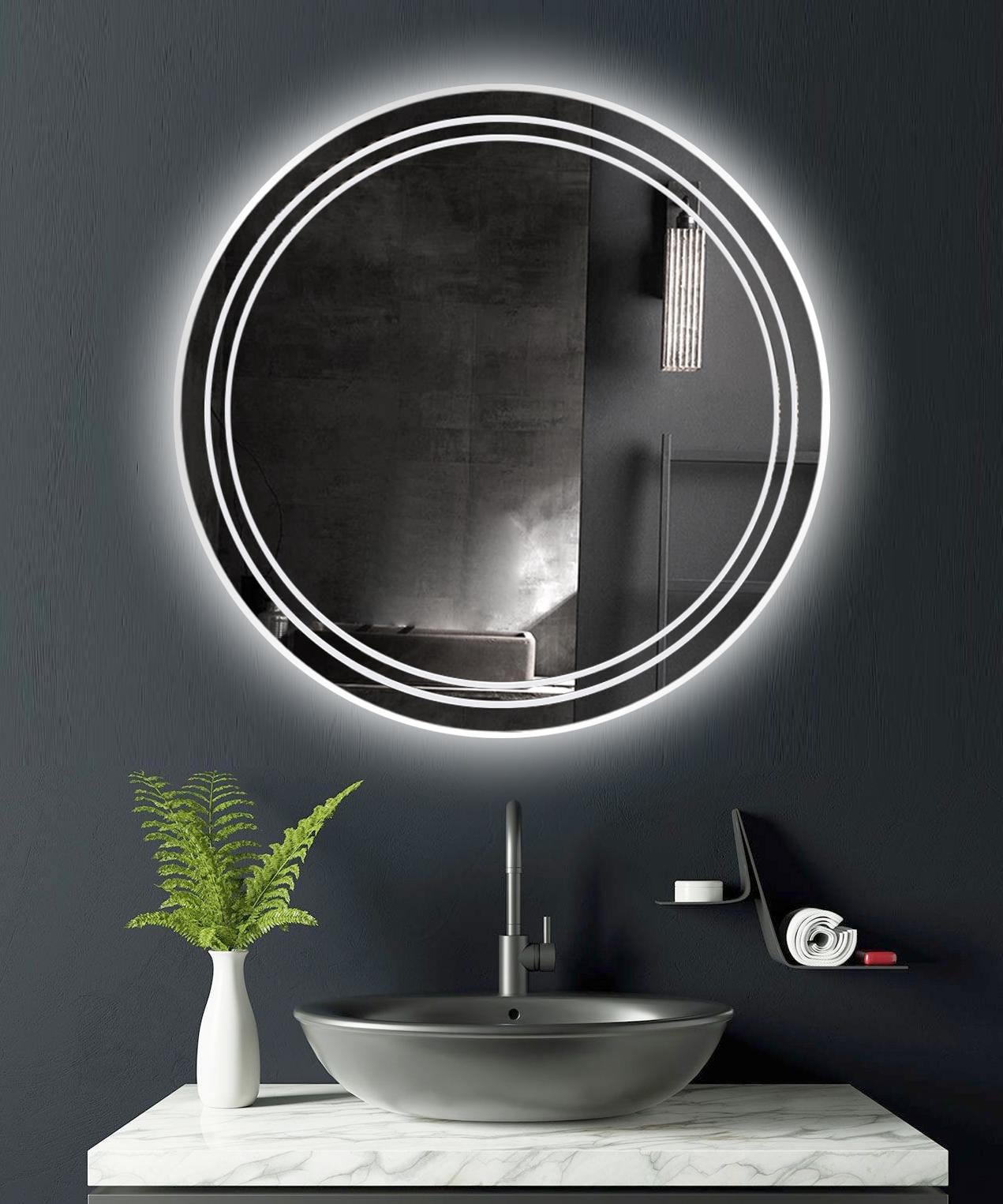 Зеркало в раме Dim Dzerkal PARMA с LED-подсветкой 90х90 см (2704)