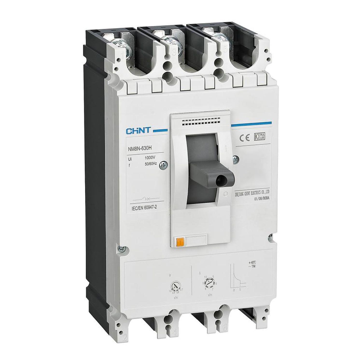 Автоматичний вимикач CHINT NM8N-630H TM 3Р 350А 100кА в литому корпусі (269280)
