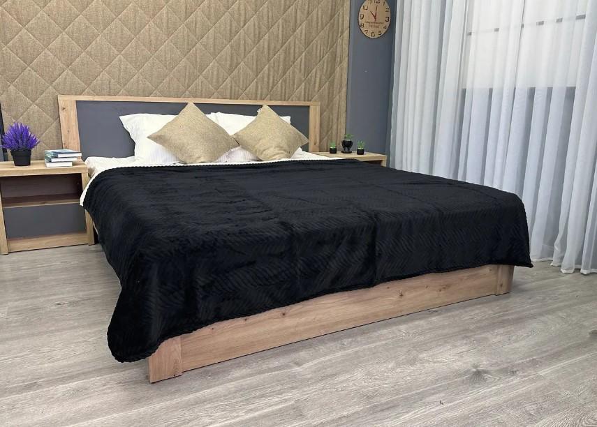 Покривало Рельєфний зигзаг 155х200 см Чорний (87-093) - фото 6