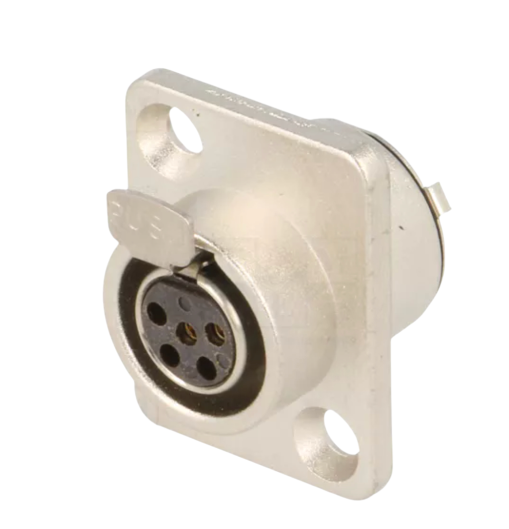 Панельний роз'єм Moco Mini XLR SA107-5P 5 контактів із двоотверстним фланцем для аудіосистем 1 шт. (000049390_2) - фото 6