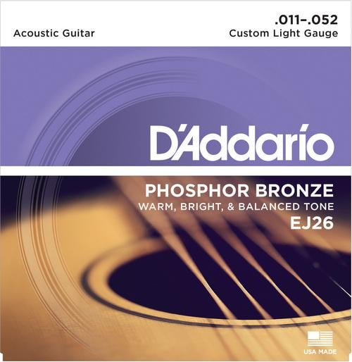 Струни DAddario EJ26 Phosphor 11-52 Custom Light Bronze (167)