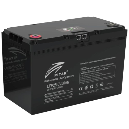 Аккумуляторная батарея с Bluetooth и подогревом LiFePO4 Ritar LFP25,6V50AH G3 25,6V 50Ah Black (27917866)