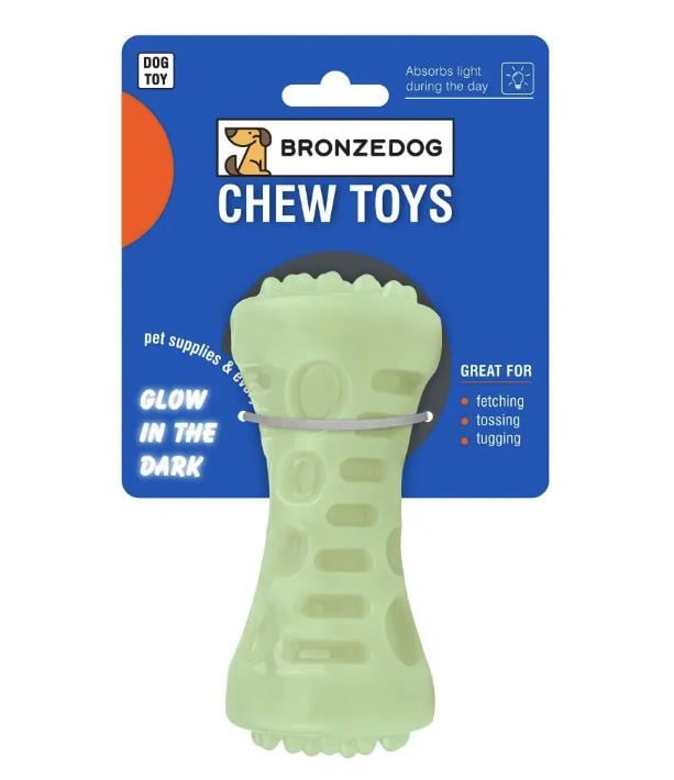 Игрушка для собак BronzeDog GLOW Гантеля светонакопительная 5х13 см (1R0550)