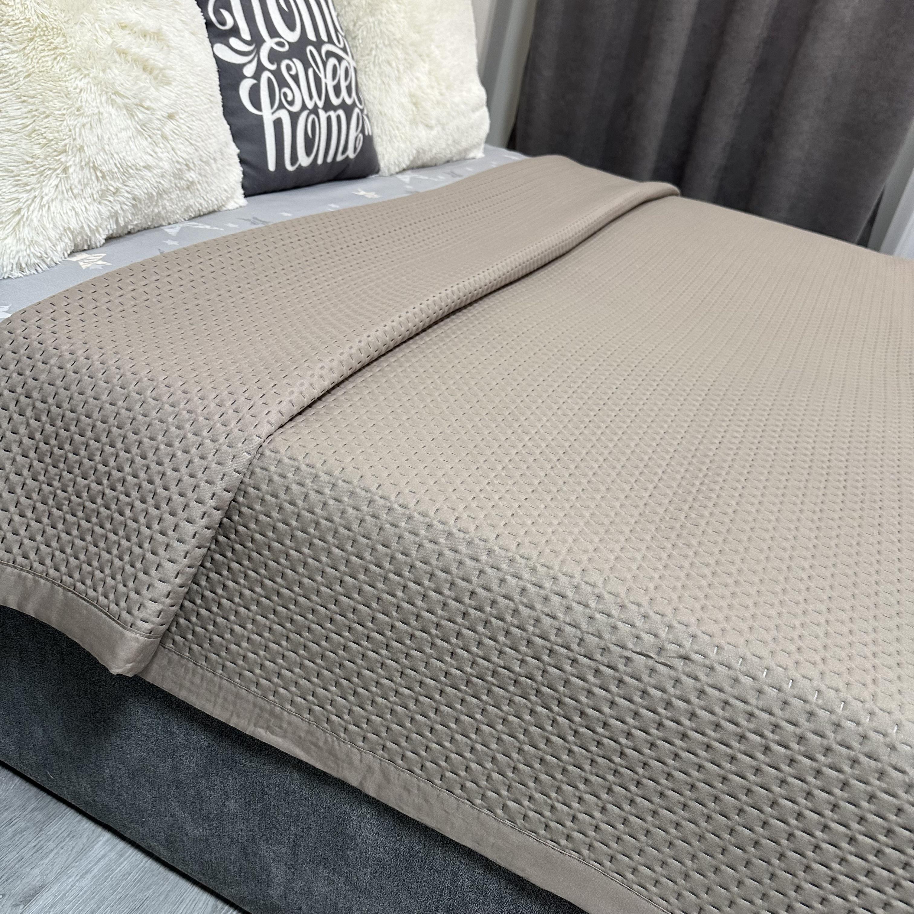 Покрывало на кровать евро 200x230 см Кофейный (Р-HB-1) - фото 3