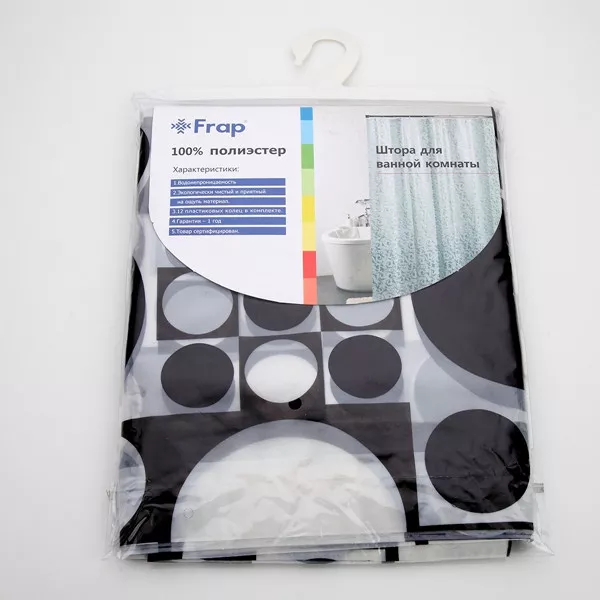 Шторка для ванной комнаты Frap F8803 полиэстер 180x180 см (SQ-1037813) - фото 3 Шторка для ванной комнаты Frap F8803 полиэстер 180x180 см (SQ-1037813) - фото 3