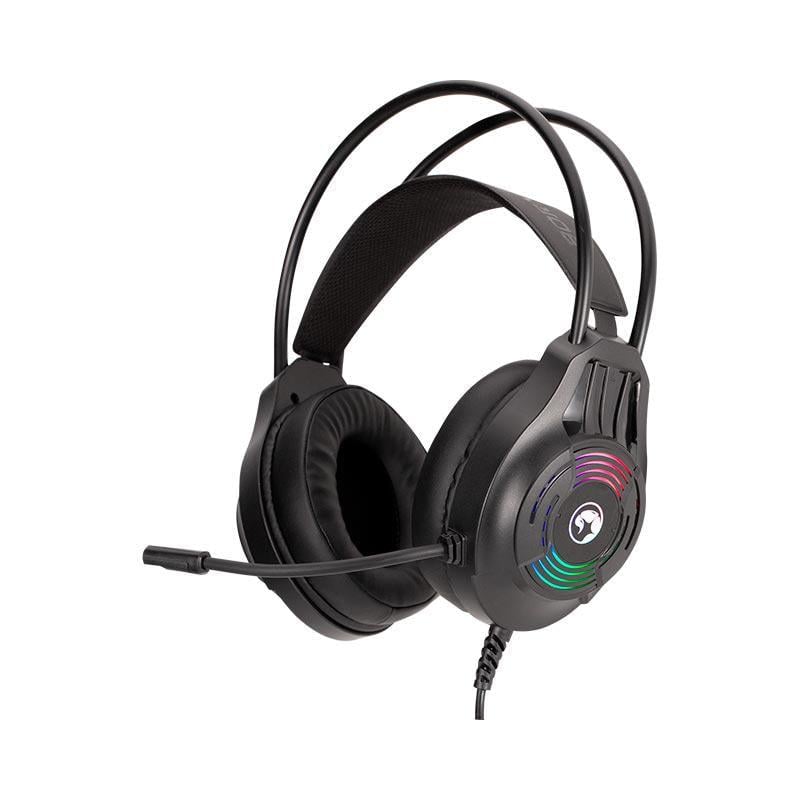 Игровые наушники с микрофоном MARVO H8326 ведущие RGB подсветка 3,5 мм USB 40 мм драйверы Black (650710)