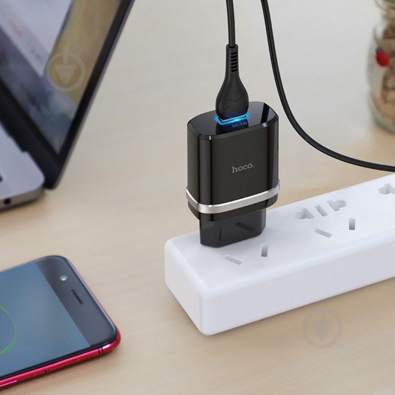 СЗУ Hoco C12Q Smart QC3.0 (1USB/3A) (Черный) 908994 - фото 4