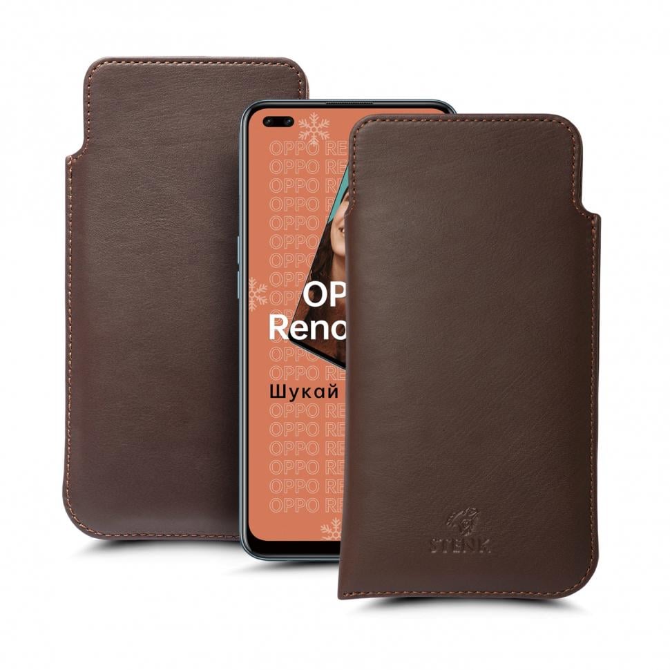 Футляр Stenk Elegance для OPPO Reno4 Lite Коричневый (68032)