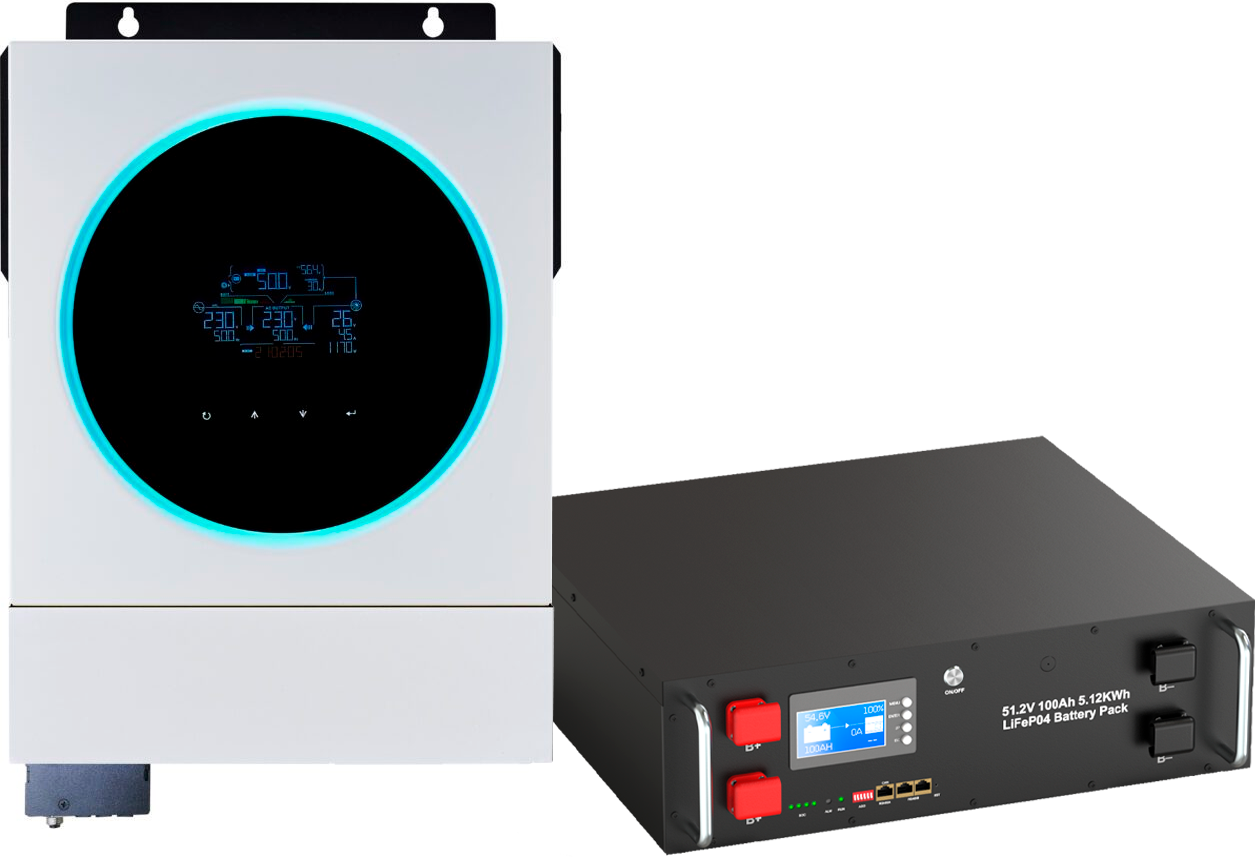 Инвентор гибридный Axpert VM 4 TWIN 6K VoltronicPower/батарея аккумуляторная литий-железо-фосфатная CERRNSS