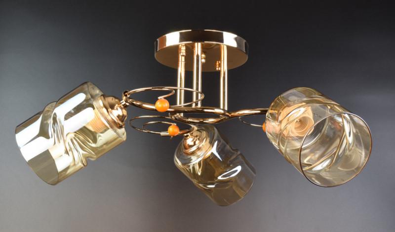 Люстра потолочная на 3 лампочки 7290/3A-gd Золотой (5-7290/3A-gd)